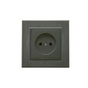 Розетка 1-м Karea LINE STAR без заземл. дым. металлик Makel 86050022