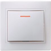 Выключатель 1-кл. СП Кварта 10А IP20 ВС10-1-1-КБ с индикацией бел. IEK EVK11-K01-10-DM