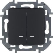 Выключатель 2-кл. Inspiria 10А IP20 250В 10AX с подсветкой/индикацией механизм антрацит IEK 673633