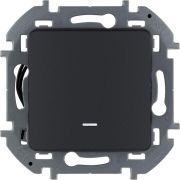 Выключатель 1-кл. Inspiria 10А IP20 250В 10AX с подсветкой/индикацией механизм антрацит IEK 673613