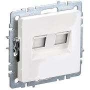 Розетка компьютерная двойн. СП RJ45 кат.5E BRITE РК10-2-БрБ механизм бел. IEK BR-K20-1-K01